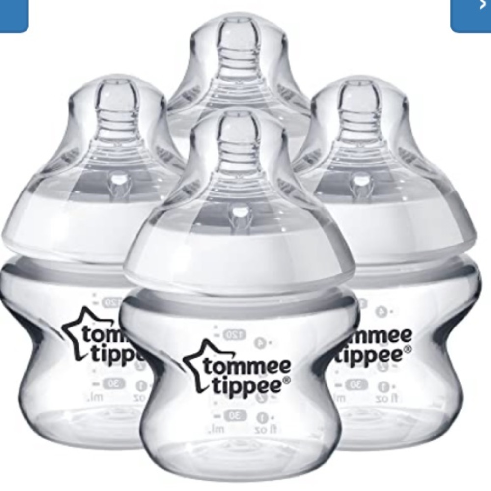 TOMMEE TIPPEE Extra Slow Flow Breast-Like Nipple Anti-Colic Value (5oz, 4 count)